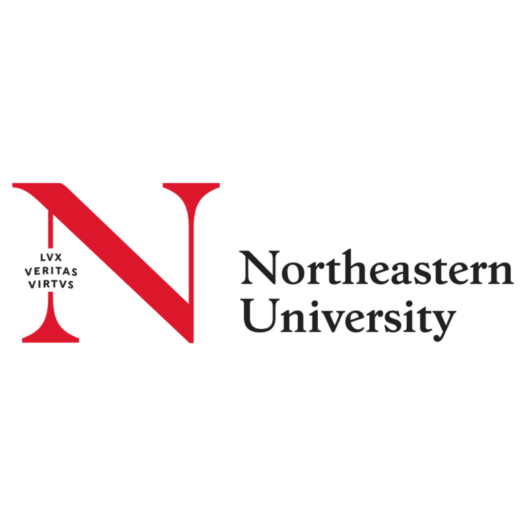 A red and black logo with the letter n.
