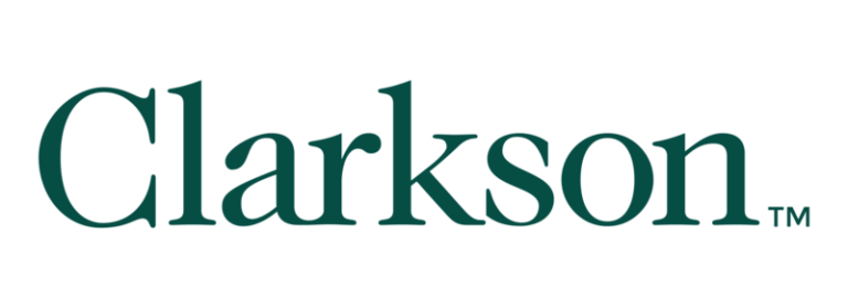 The clarkson logo on a black background.