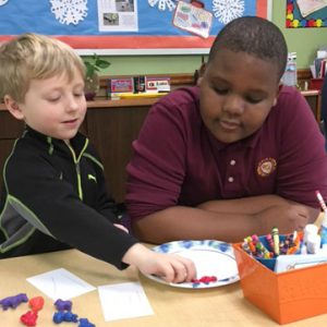 4th grade partners with PCAP as part of the Math Buddies program
